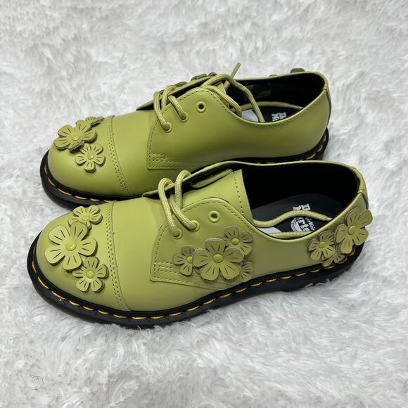 DR MARTENS 1461 FLOWER OXFORDS FLWR GREEN SIZE 6 SHOES LOAFERS FLORAL - Picture 2 of 7